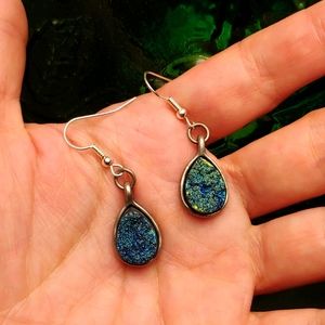 Unique blue stone earrings